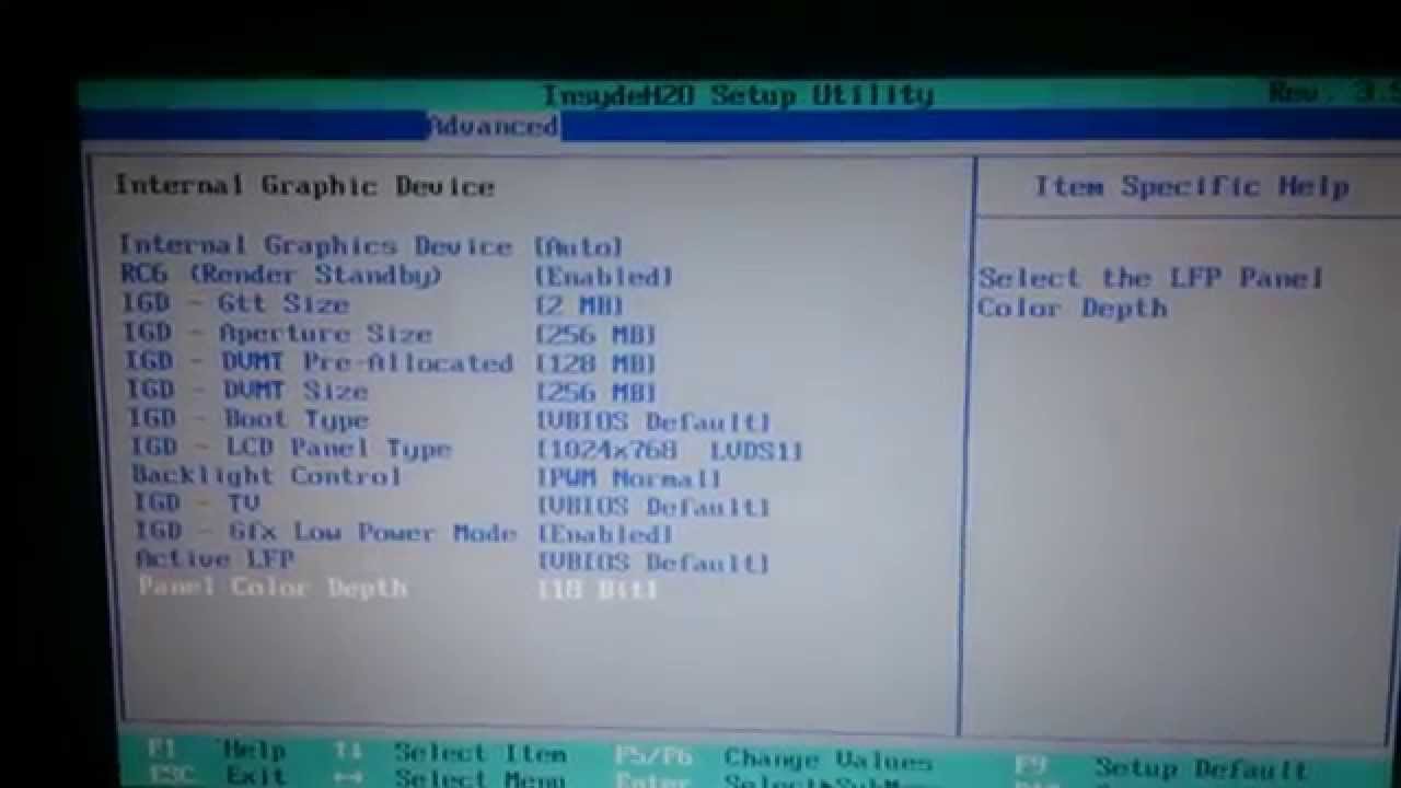 insydeh20 setup utility hp boot from usb